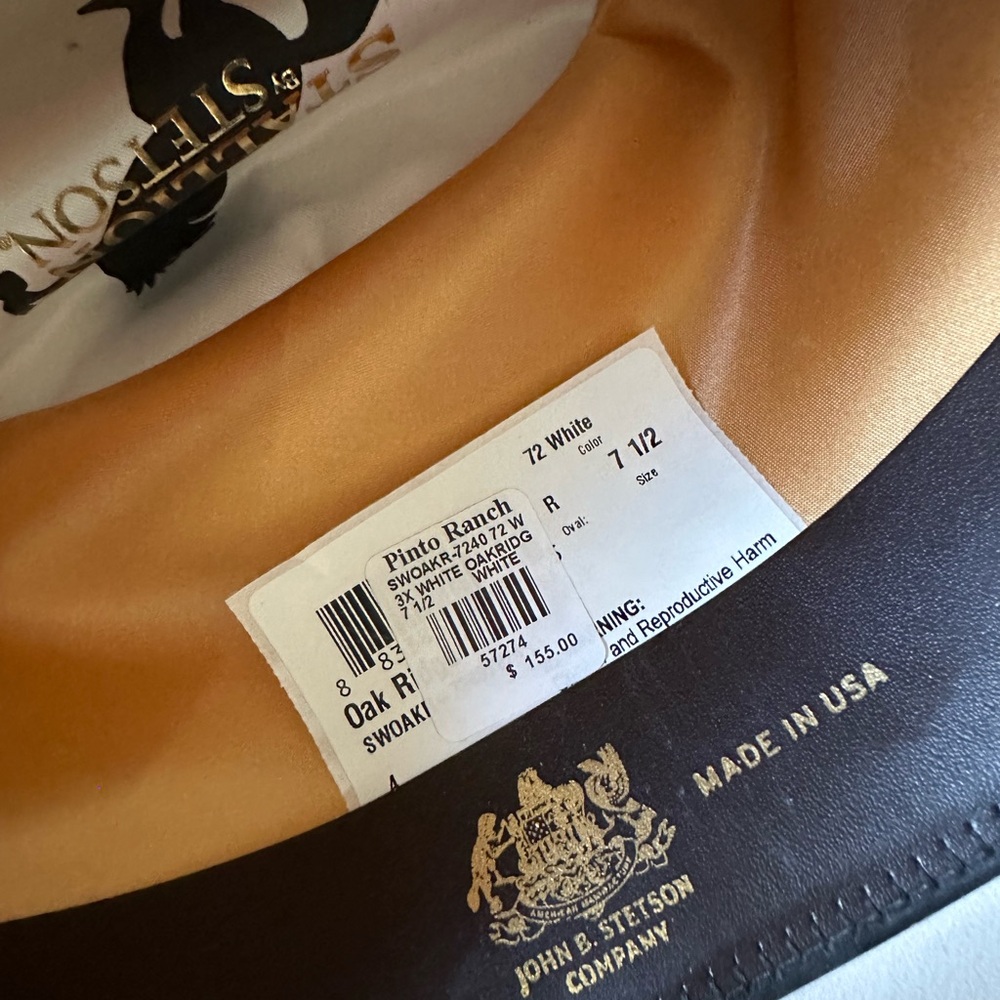 Stetson White 3X Cowboy Hat - Picture 4 of 7